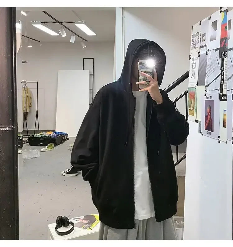 Signature Tunica Men's American Style CardiganTrendy Loose-Fit Couple Sweatshirt Jacket