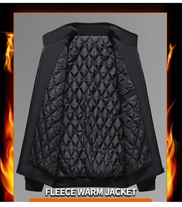 SingatureTunica Thick Stand Collar Solid Winter Jacket Men Waterproof Warm Business Casual Men Coats